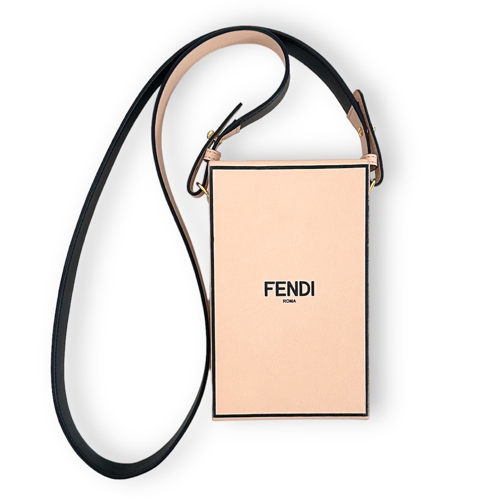 FENDI Pink Vertical Crossbody Logo Box Bag